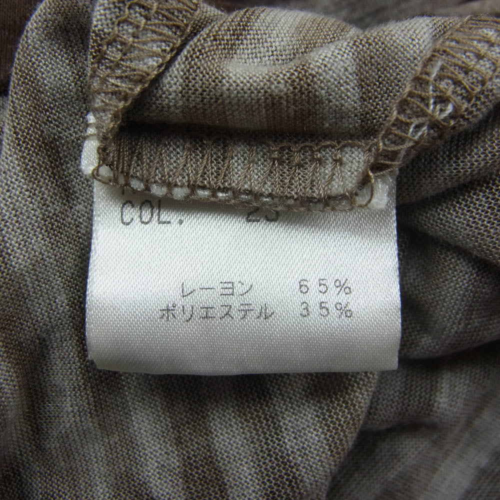 TORNADO MART トルネードマート TCS-1206 擦れボーダー プリント ポケット付き Vネック 長袖 カットソー Tシャツ ブラウン系【中古】