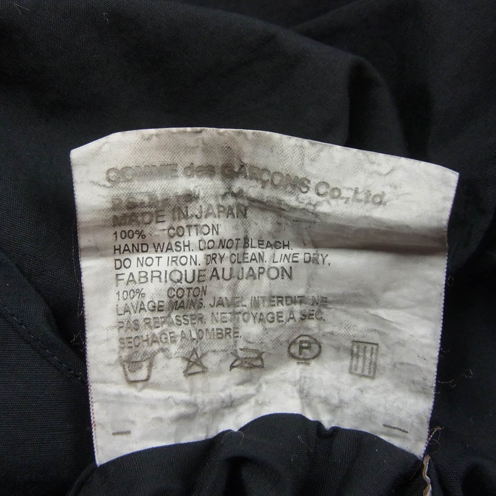 COMME des GARCONS HOMME PLUS コムデギャルソンオムプリュス EVER GREEN エバーグリーン スタッズ装飾 レギュラーカラー 長袖 シャツ ブラック系 SS【中古】