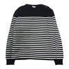 SAINT LAURENT サンローラン 588063 YAFQ2 ショルダーボタン ボーダーニット セーター ブラック系 ホワイト系 L【中古】