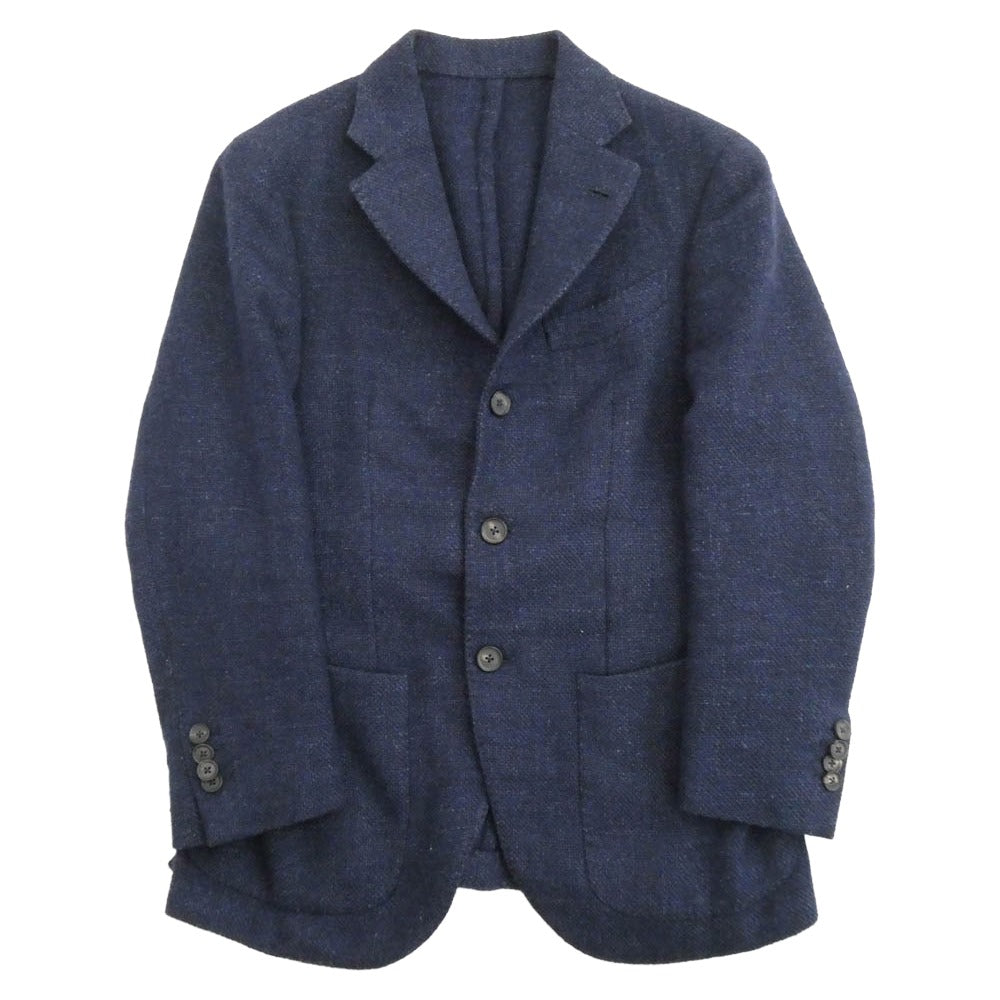 Luigi Borrelli ルイジ・ボレッリ BA-CI5012 イタリア製 テーラードジャケット ウール 3B ジャケット ネイビー系 42【中古】