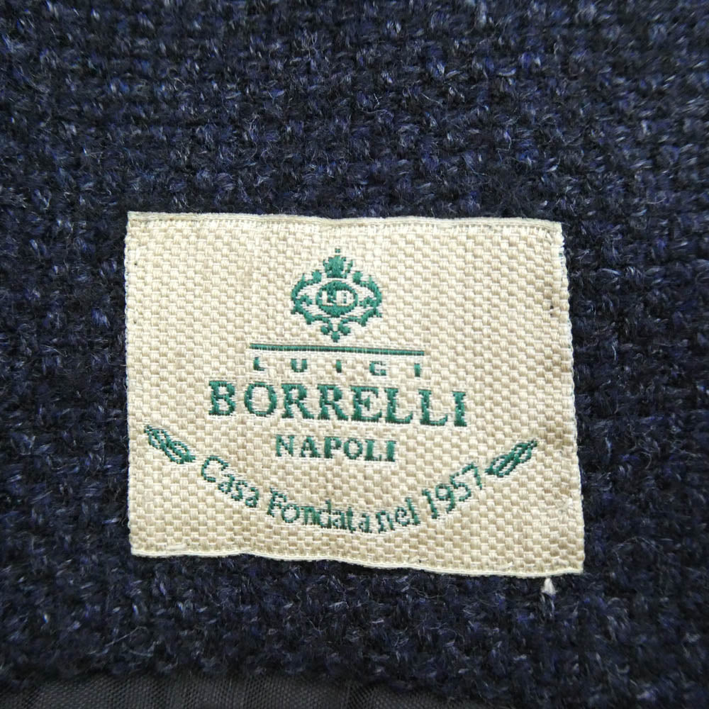 Luigi Borrelli ルイジ・ボレッリ BA-CI5012 イタリア製 テーラードジャケット ウール 3B ジャケット ネイビー系 42【中古】