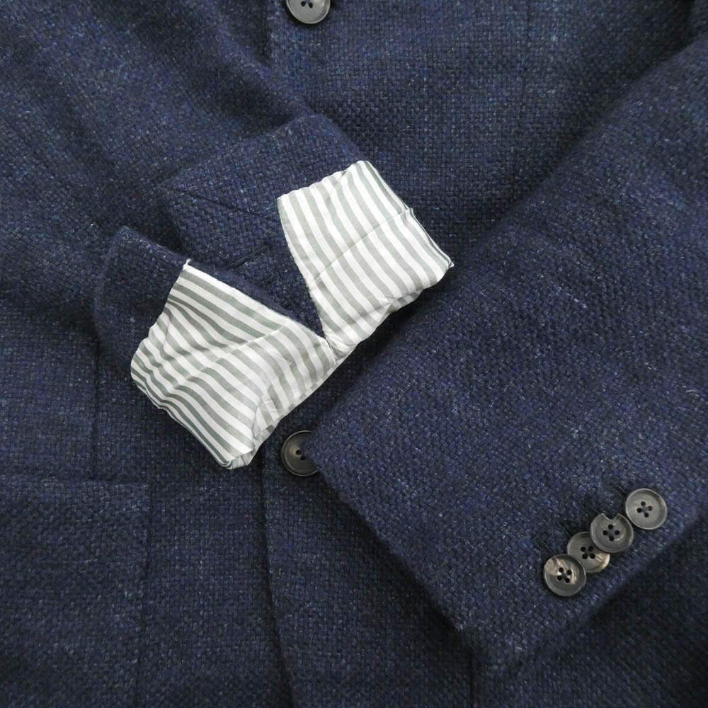 Luigi Borrelli ルイジ・ボレッリ BA-CI5012 イタリア製 テーラードジャケット ウール 3B ジャケット ネイビー系 42【中古】