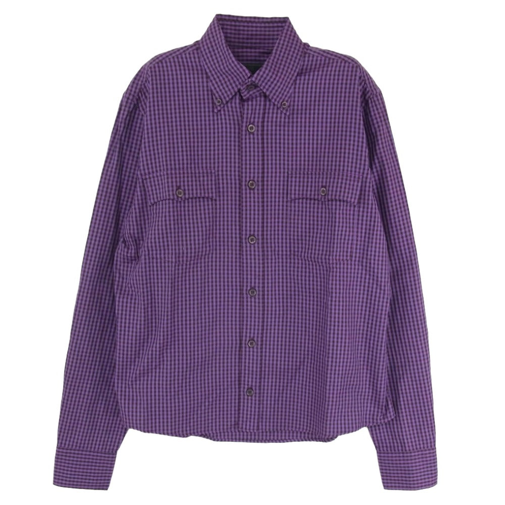 PRADA プラダ LAY000110 ギンガムチェック ボタンダウン シャツ パープル系 40【中古】