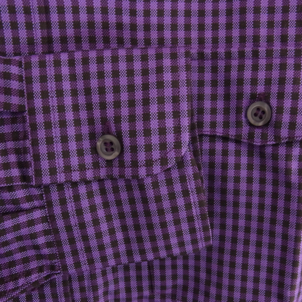 PRADA プラダ LAY000110 ギンガムチェック ボタンダウン シャツ パープル系 40【中古】