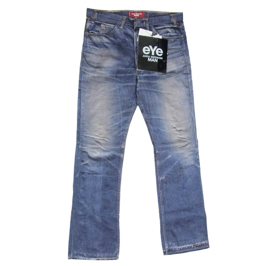 JUNYA WATANABE COMME des GARCONS MAN ジュンヤワタナベコムデギャルソンマン 25SS WO-P918-100 BerBerJin Levi's ベルベルジン リーバイス 607E 転写プリントブーツカットパンツ インディゴブルー系 M【新古品】【未使用】【中古】