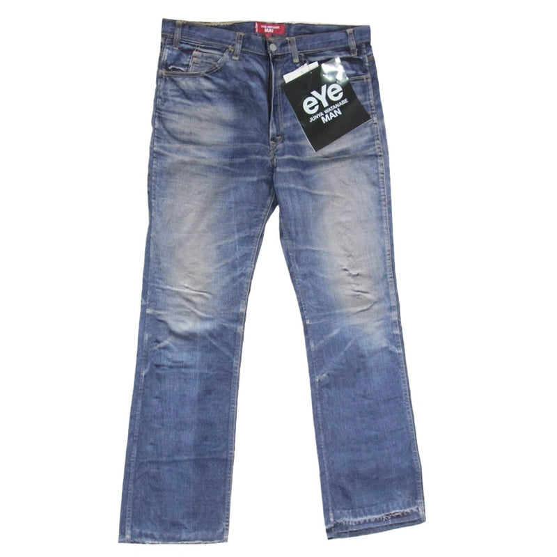 JUNYA WATANABE COMME des GARCONS MAN ジュンヤワタナベコムデギャルソンマン 25SS WO-P918-100 BerBerJin Levi's ベルベルジン リーバイス 607E 転写プリントブーツカットパンツ インディゴブルー系 L【新古品】【未使用】【中古】