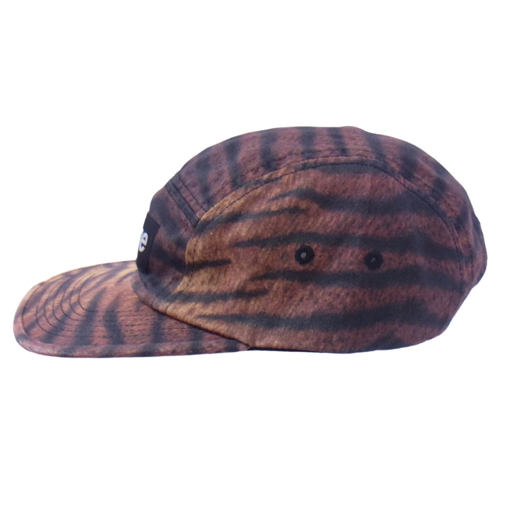 Supreme シュプリーム 25AW Washed Chino Twill Camp Cap Tiger ボックスロゴ ウォッシュドチノツイル キャンプキャップ ブラウン系 ブラック系【極上美品】【中古】