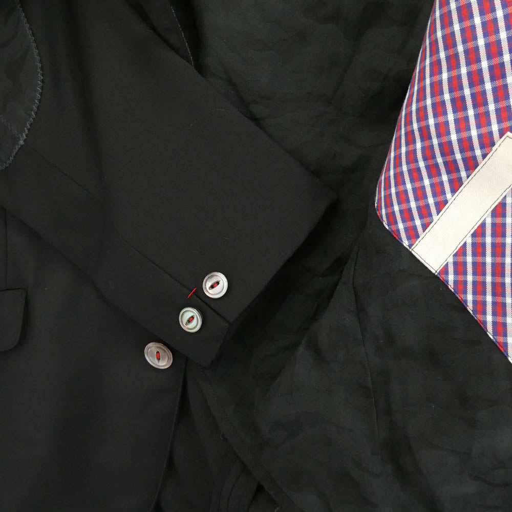 JUNYA WATANABE COMME des GARCONS MAN ジュンヤワタナベコムデギャルソンマン 19ss WC-J006 肘カモパッチ ウール テーラード ジャケット ブラック系 S【美品】【中古】