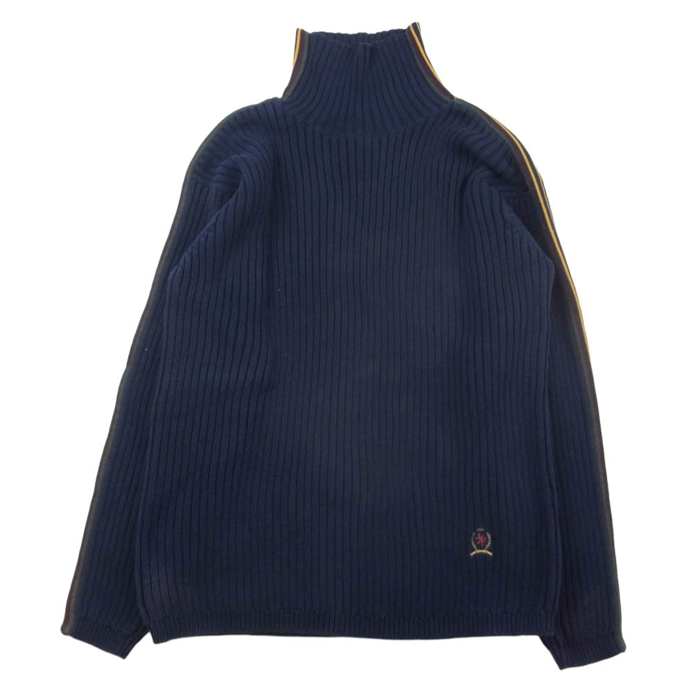 TOMMY HILFIGER トミーヒルフィガー タートルネック ニット ネイビー系 XXL【中古】