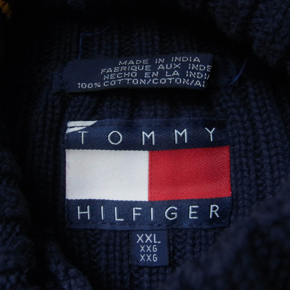 TOMMY HILFIGER トミーヒルフィガー タートルネック ニット ネイビー系 XXL【中古】