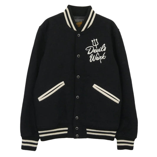 HYSTERIC GLAMOUR ヒステリックグラマー 18AW 02183AB11 HYSTERIC INC刺繍 スタジャン スタジアム ジャケット ブルゾン ブラック系 S【中古】