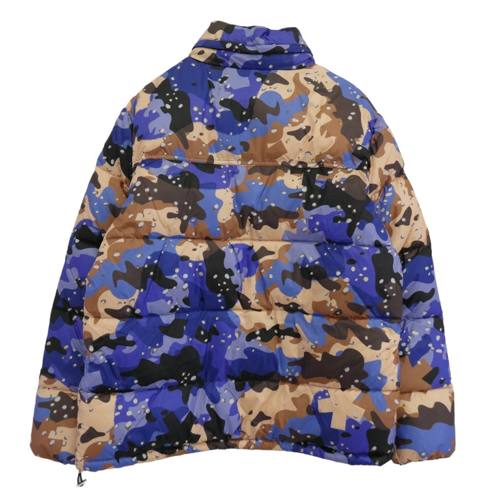 コムデファックダウン CAMO カモ エコ ダウン ジャケット ブルー系 マルチカラー系 XL【中古】