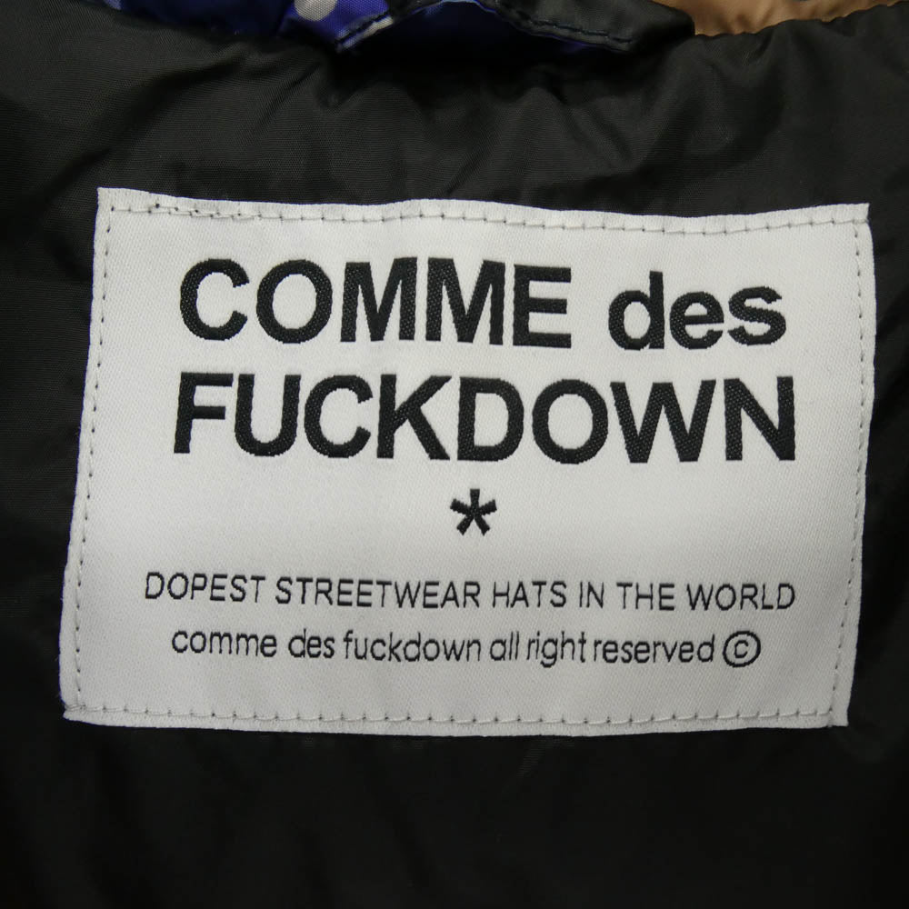 コムデファックダウン CAMO カモ エコ ダウン ジャケット ブルー系 マルチカラー系 XL【中古】