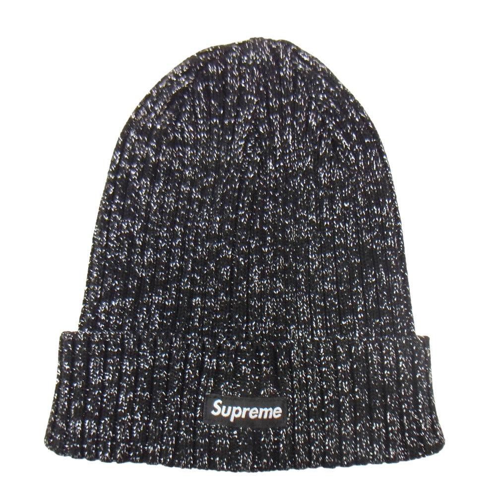Supreme シュプリーム 25SS Overdyed Beanie Metallic Black スモールボックスロゴ オーバーダイド ビーニー ニットキャップ メタリックブラック ブラック系【美品】【中古】
