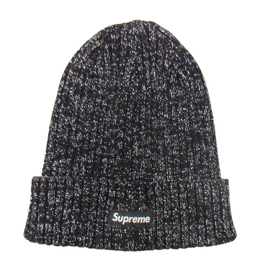 Supreme シュプリーム 25SS Overdyed Beanie Metallic Black スモールボックスロゴ オーバーダイド ビーニー ニットキャップ メタリックブラック ブラック系【美品】【中古】