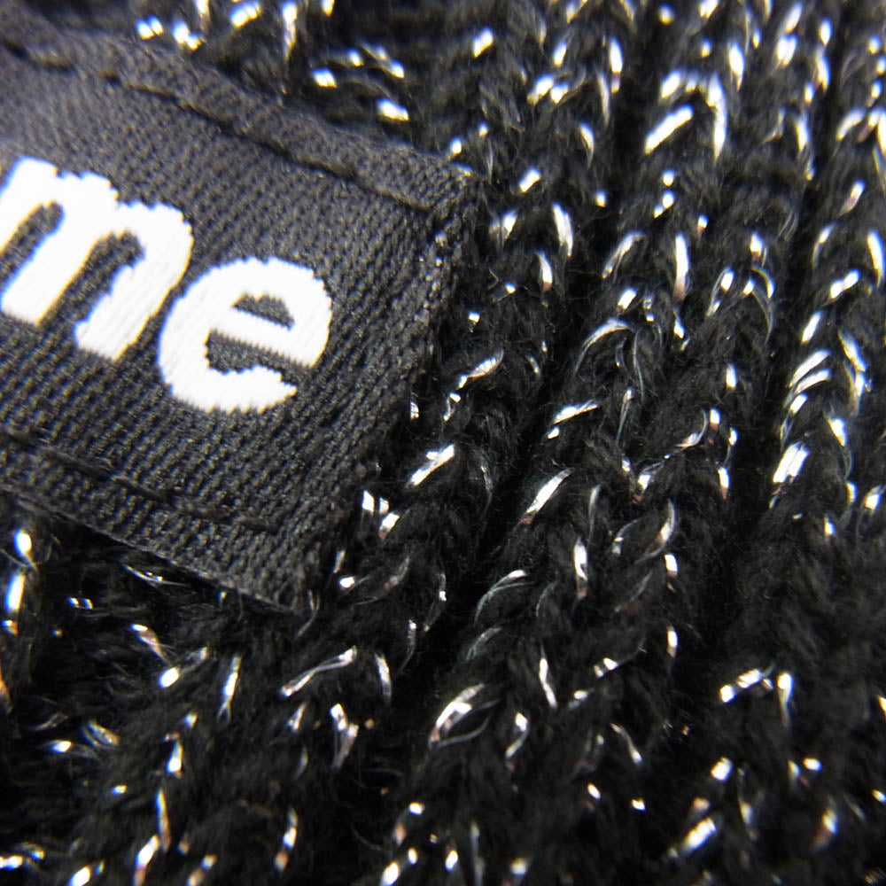 Supreme シュプリーム 25SS Overdyed Beanie Metallic Black スモールボックスロゴ オーバーダイド ビーニー ニットキャップ メタリックブラック ブラック系【美品】【中古】