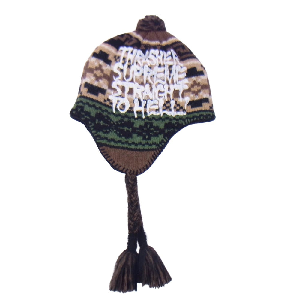 Supreme シュプリーム 24AW Thrasher Earflap Beanie ノルディック スラッシャー イヤーフラップ ビーニー マルチカラー系 ブラウン系【中古】