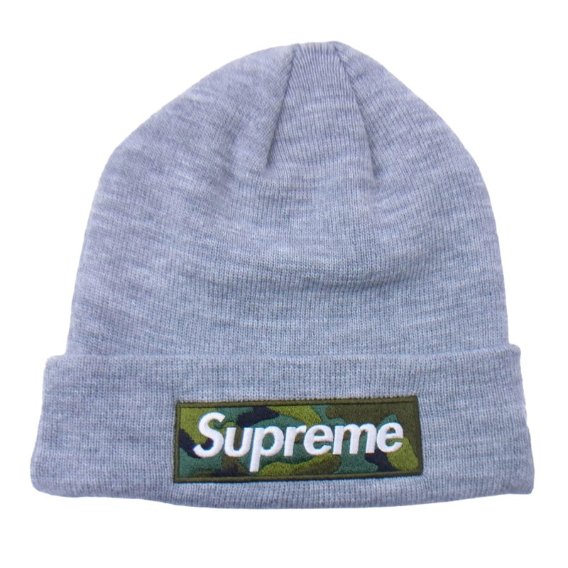 Supreme シュプリーム 23AW new era box logo beanie ニューエラ ボックスロゴ ビーニー ニット キャップ グレー系【中古】