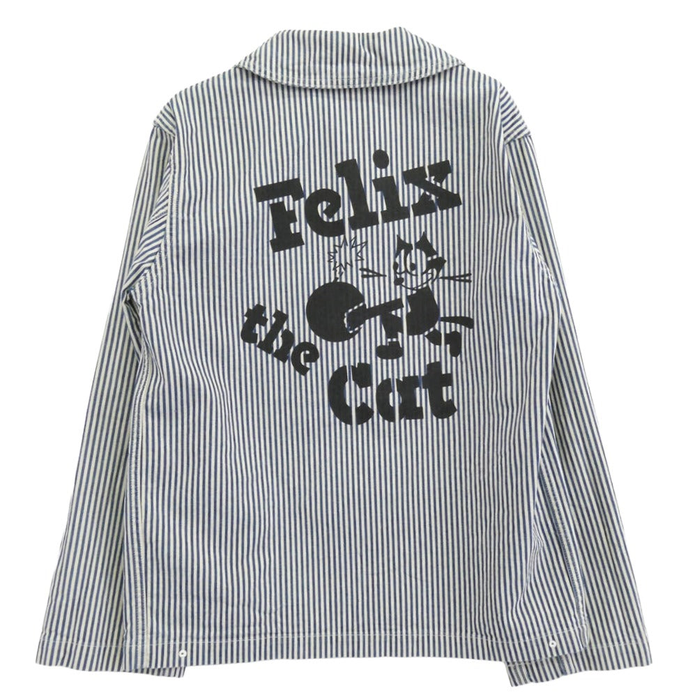 TOY'S McCOY トイズマッコイ TMJ2004 FELIX THE CAT U.S. navy ヒッコリーストライプ カバーオール ジャケット ブルー系 38【中古】