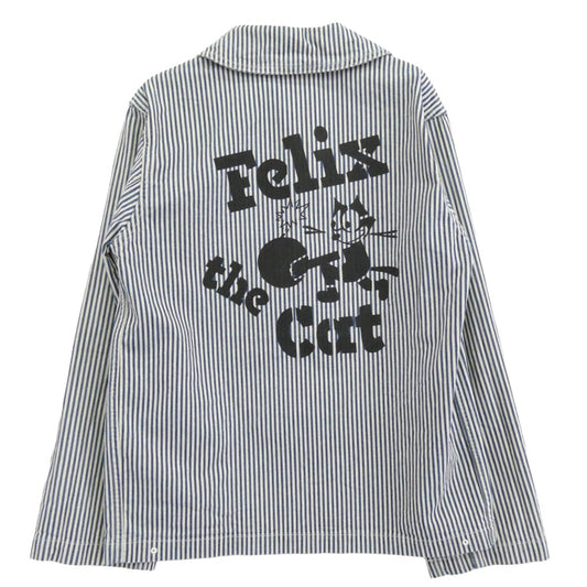 TOY'S McCOY トイズマッコイ TMJ2004 FELIX THE CAT U.S. navy ヒッコリーストライプ カバーオール ジャケット ブルー系 38【中古】