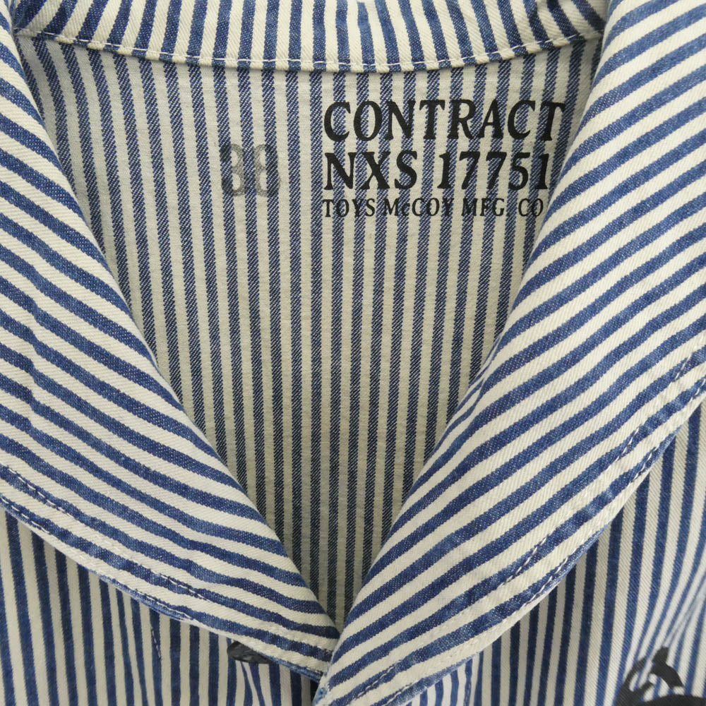 TOY'S McCOY トイズマッコイ TMJ2004 FELIX THE CAT U.S. navy ヒッコリーストライプ カバーオール ジャケット ブルー系 38【中古】