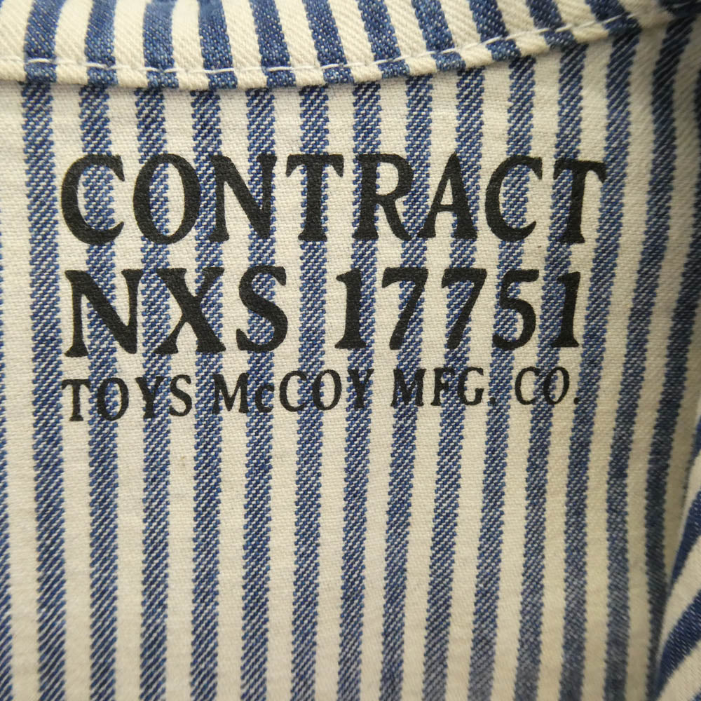 TOY'S McCOY トイズマッコイ TMJ2004 FELIX THE CAT U.S. navy ヒッコリーストライプ カバーオール ジャケット ブルー系 38【中古】