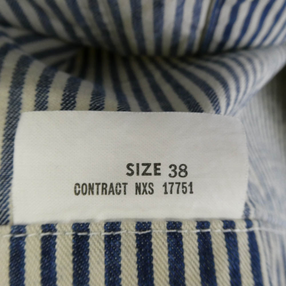 TOY'S McCOY トイズマッコイ TMJ2004 FELIX THE CAT U.S. navy ヒッコリーストライプ カバーオール ジャケット ブルー系 38【中古】