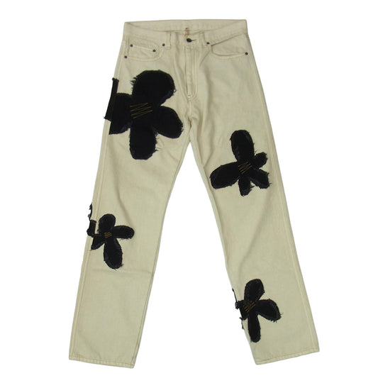 コッキ 23aw 23aw-p-01 Flower pattern denim pants フラワー パターン デニム パンツ ベージュ系 2【中古】