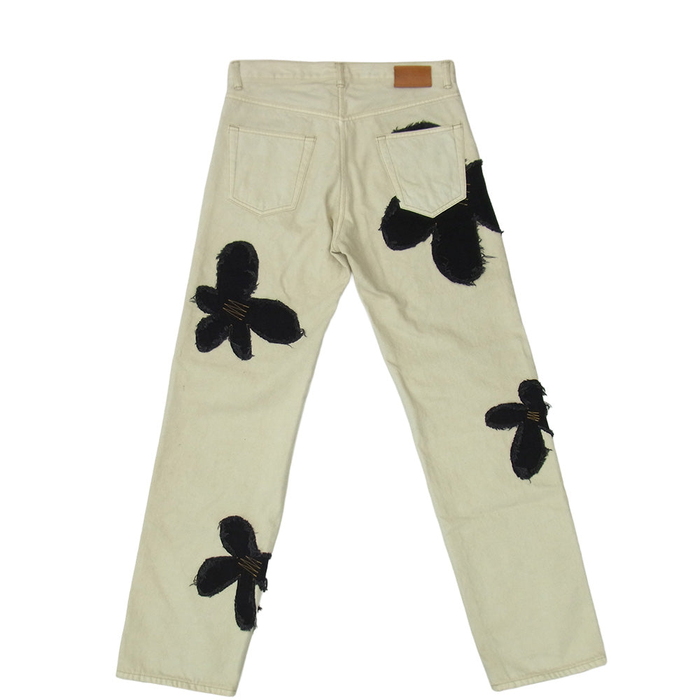 コッキ 23aw 23aw-p-01 Flower pattern denim pants フラワー パターン デニム パンツ ベージュ系 2【中古】
