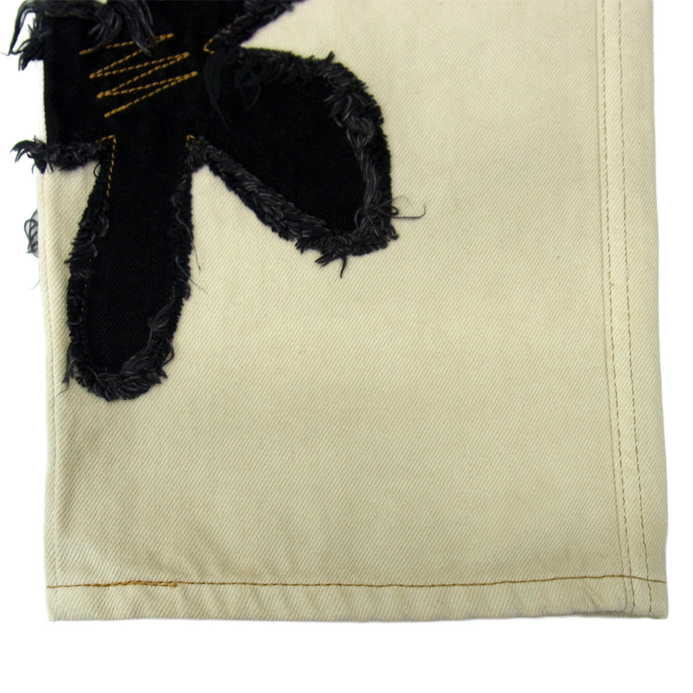 コッキ 23aw 23aw-p-01 Flower pattern denim pants フラワー パターン デニム パンツ ベージュ系 2【中古】