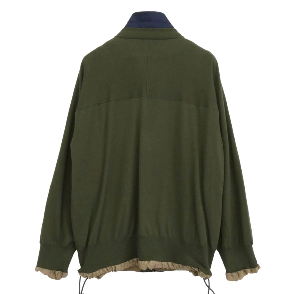Sacai サカイ 22-02806Ｍ Knit Jacket 異素材切替 ドッキング ニット ジャケット モスグリーン系 2【中古】