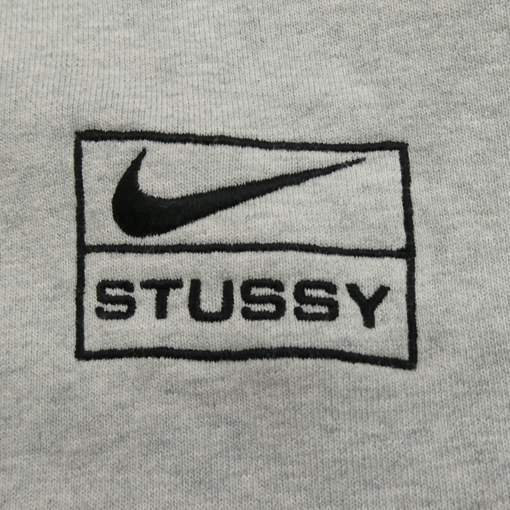 NIKE ナイキ FJ9181-050 × Stussy Fleece Zip Hoodie Grey Heather ステューシー フリース ジップ フーディー スゥエットパーカー グレーヘザー グレー系 L【中古】