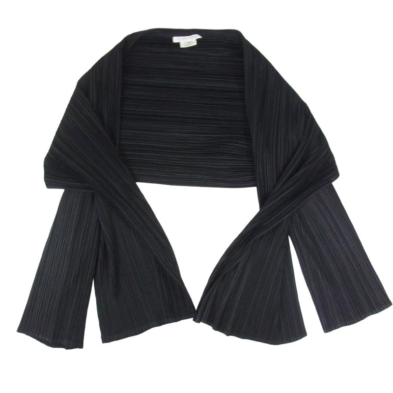 PLEATS PLEASE プリーツプリーズ イッセイミヤケ PP63-JO612 プリ+B26:AB29工 変形 ポンチョ カーディガン ケープ ブラック系 4【中古】