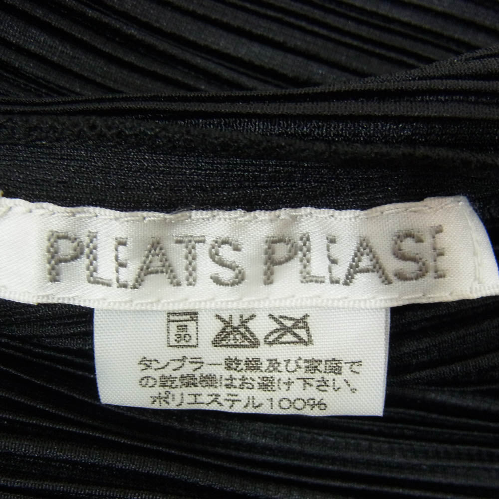 PLEATS PLEASE プリーツプリーズ イッセイミヤケ PP63-JO612 プリ+B26:AB29工 変形 ポンチョ カーディガン ケープ ブラック系 4【中古】