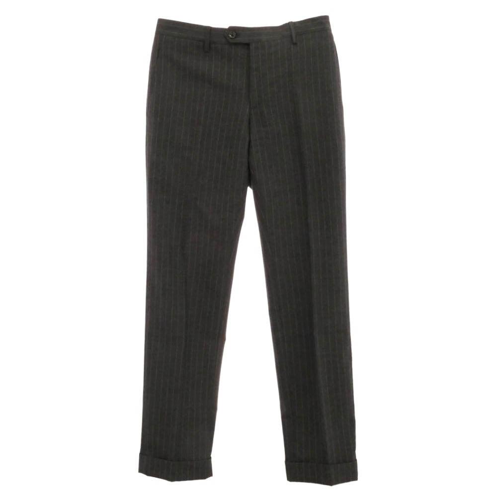 LARDINI ラルディーニ JI801AQ ブートニエール付き ウール ストライプ 3Bテーラード ジャケット スラックス パンツ スーツ セットアップ グレー系 44 REG【中古】