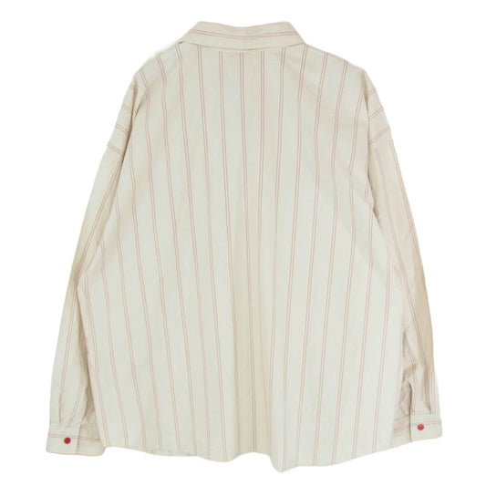 TENDERLOIN テンダーロイン 19SS STRIPE WORK SHT NATIONAL ストライプ ワークシャツ 長袖シャツ ベージュ系 S【中古】