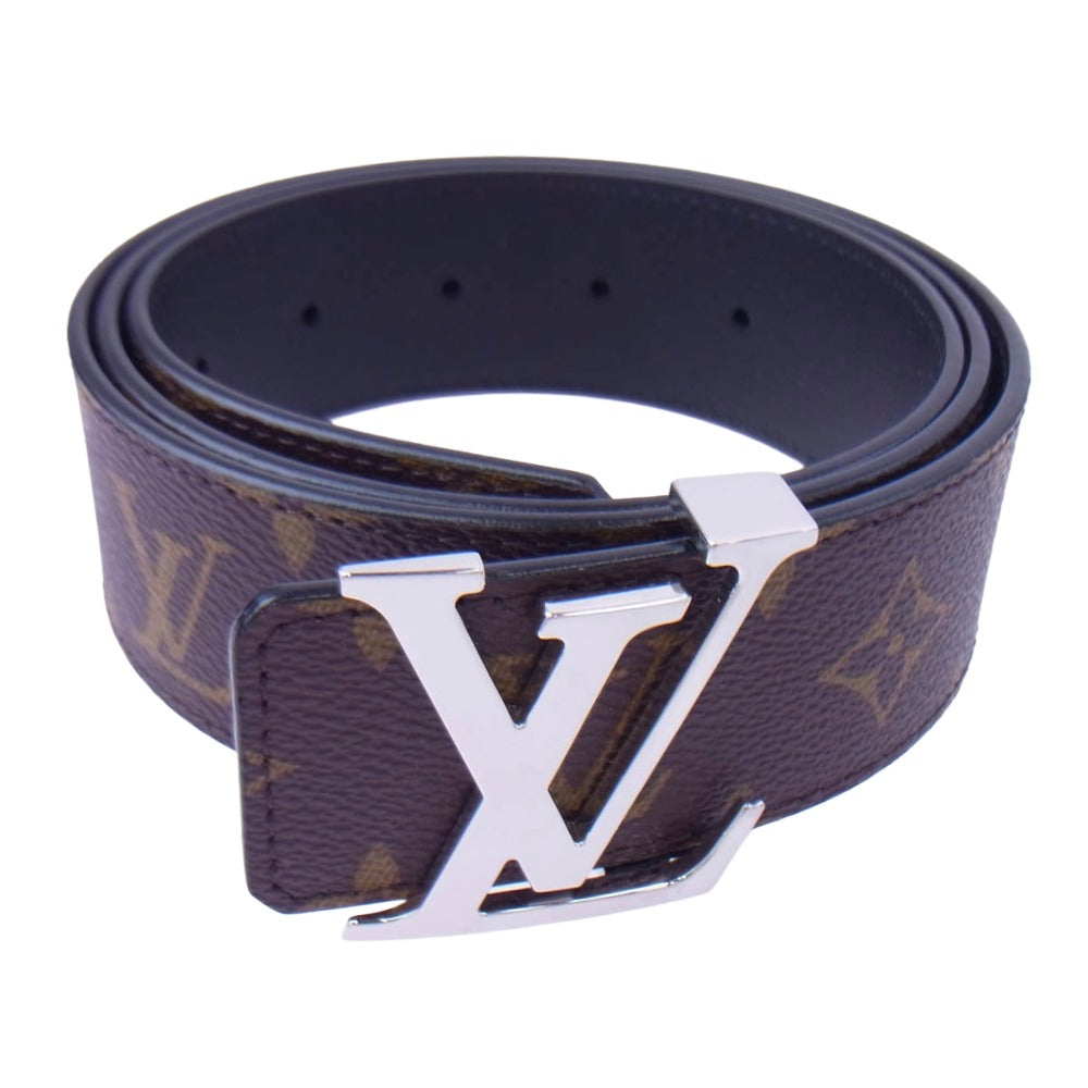 LOUIS VUITTON ルイ・ヴィトン M9821 サンチュールLVイニシャル モノグラム LVバックル レザー ベルト ブラウン系【極上美品】【中古】