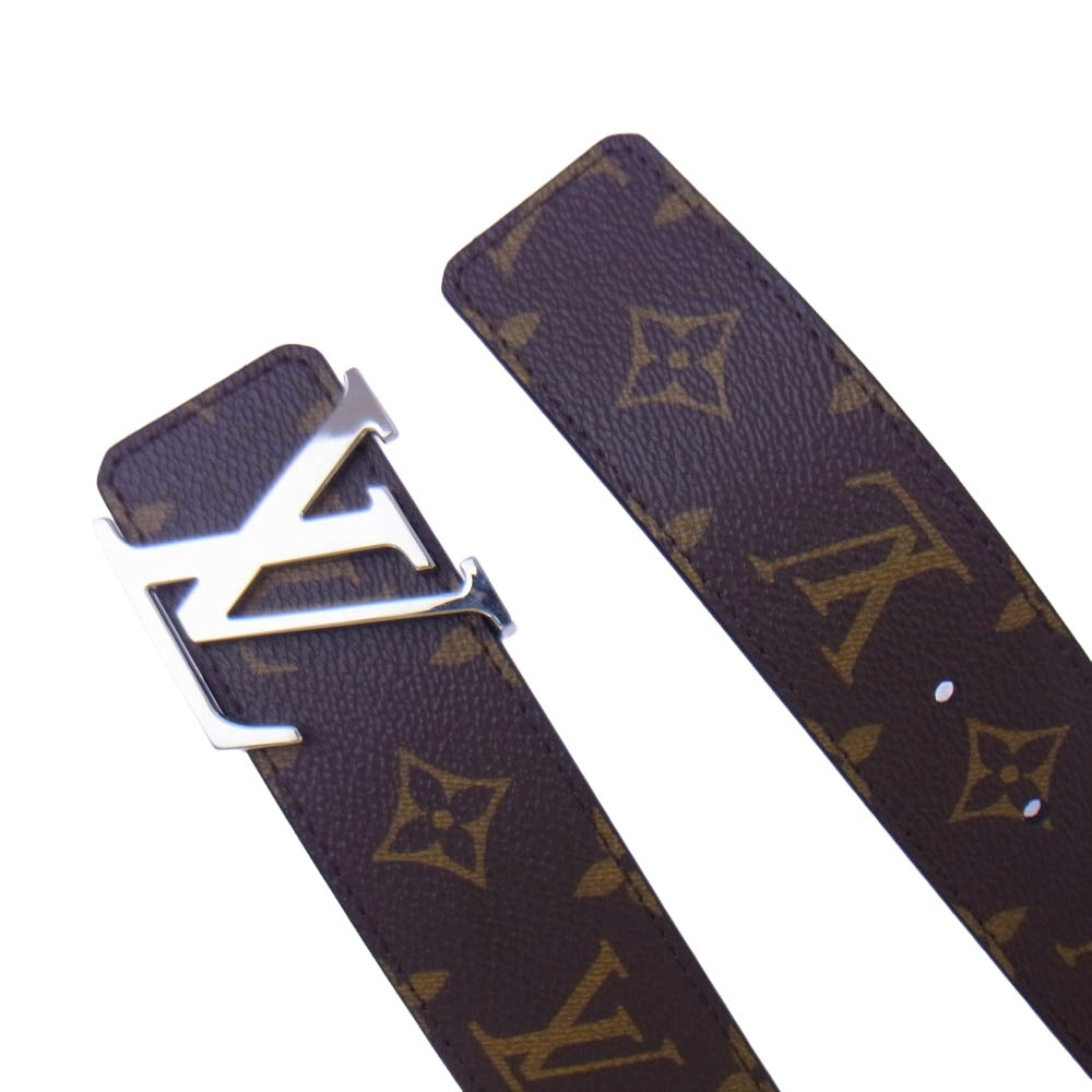 LOUIS VUITTON ルイ・ヴィトン M9821 サンチュールLVイニシャル モノグラム LVバックル レザー ベルト ブラウン系【極上美品】【中古】