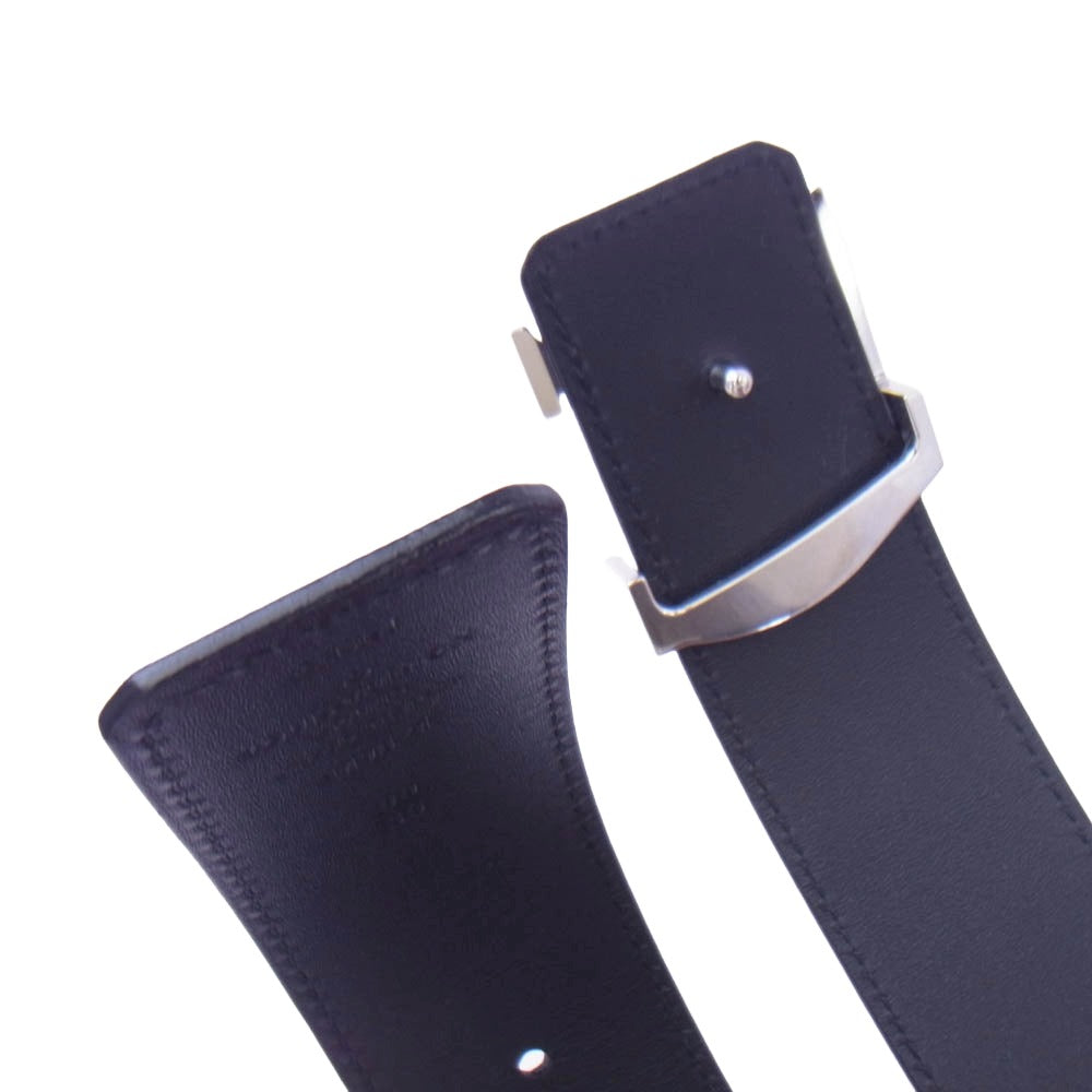 LOUIS VUITTON ルイ・ヴィトン M9821 サンチュールLVイニシャル モノグラム LVバックル レザー ベルト ブラウン系【極上美品】【中古】