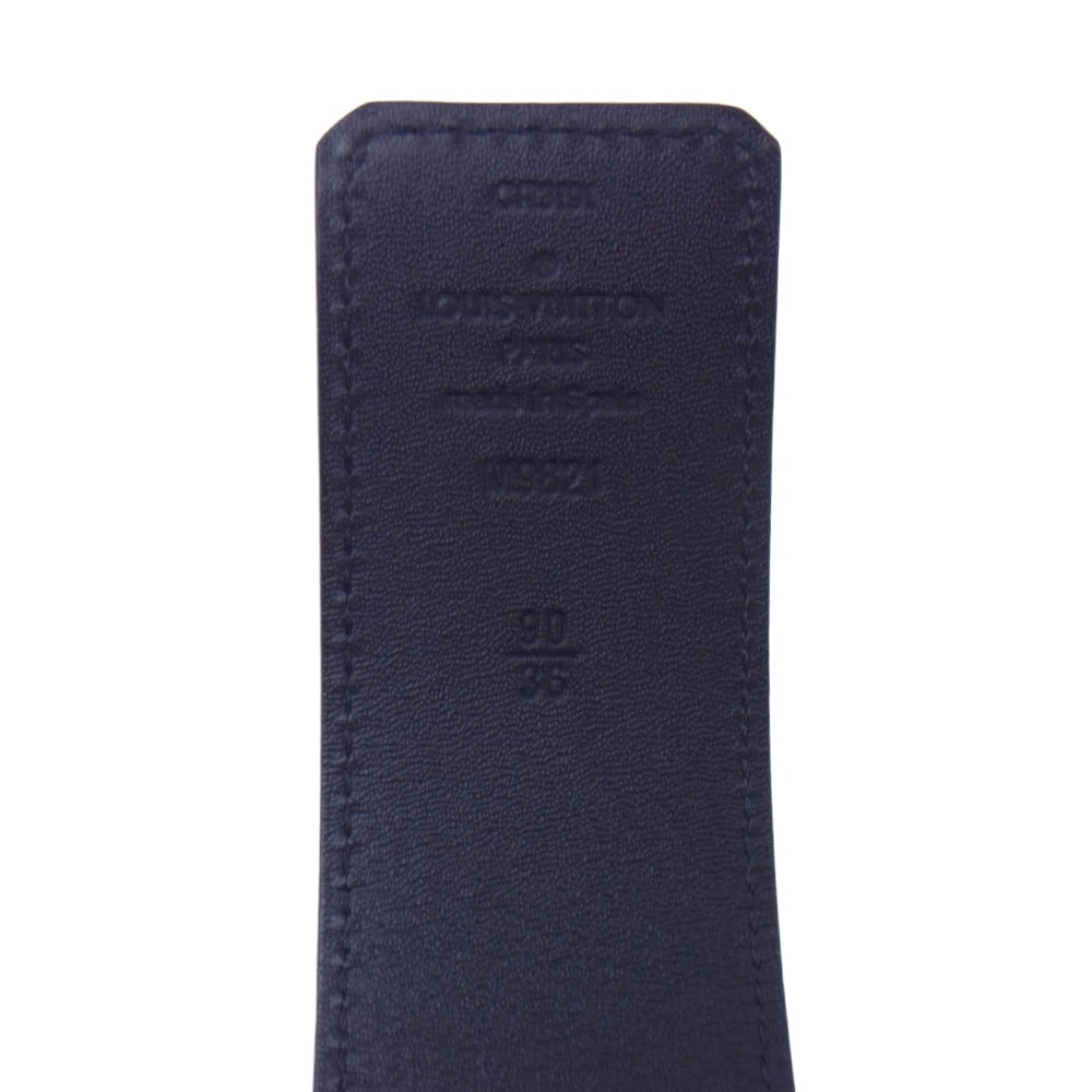 LOUIS VUITTON ルイ・ヴィトン M9821 サンチュールLVイニシャル モノグラム LVバックル レザー ベルト ブラウン系【極上美品】【中古】