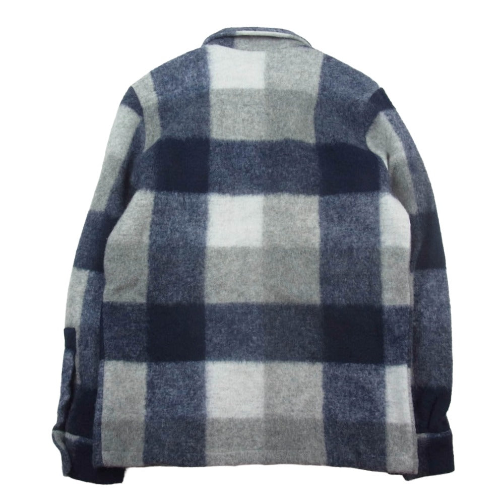 GUY ROVER ギローバー 522707 BEAMS ビームス別注 イタリア製 WOOL BUFFALO CHECK BLOUSON バッファローチェック ウール シャツ ジャケット ブルゾン ネイビー系 グレー系 ホワイト系 M【中古】