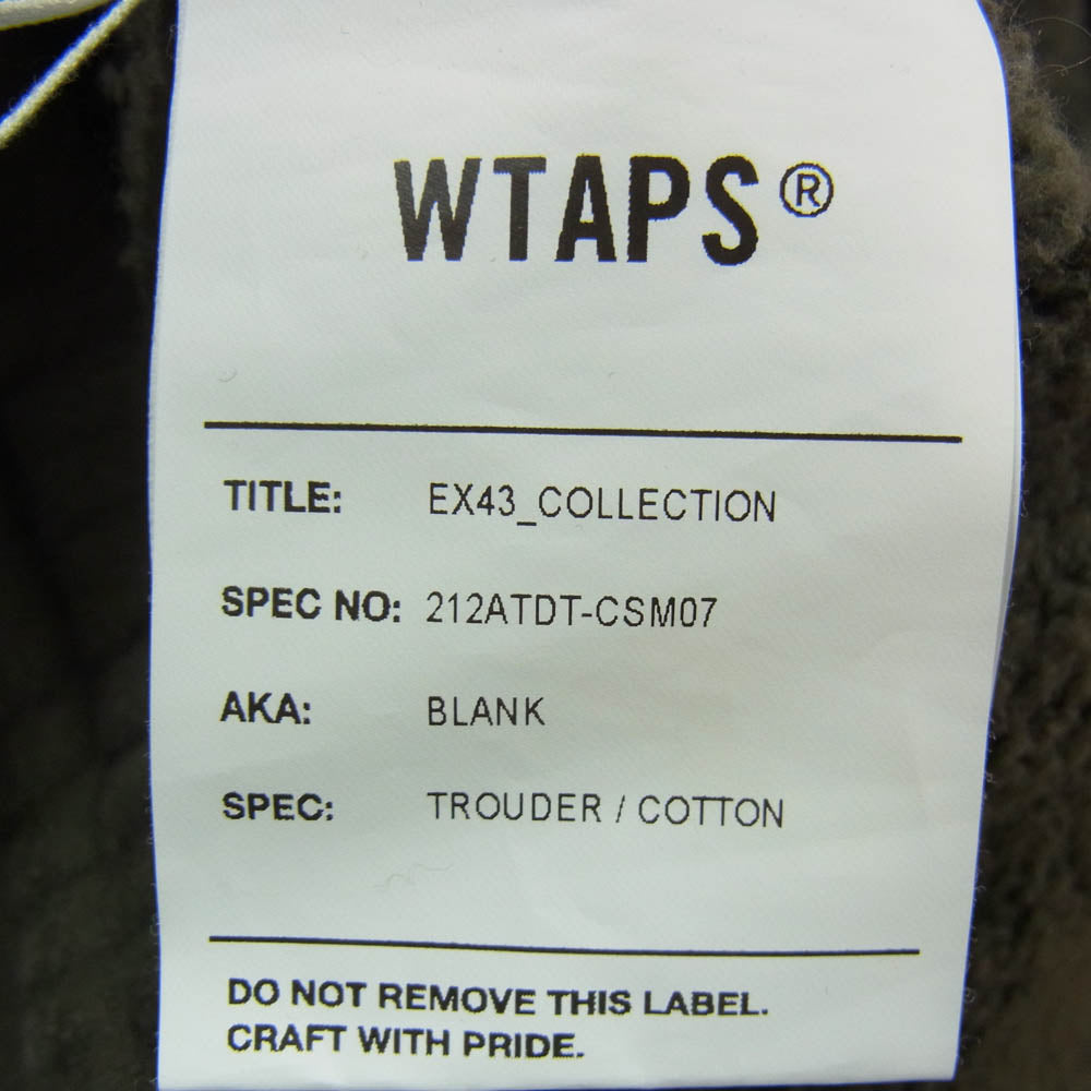 WTAPS ダブルタップス 21AW 212ATDT-CSM07 BLANK TROUSER COTTON スウェット パンツ カーキ系 01【中古】