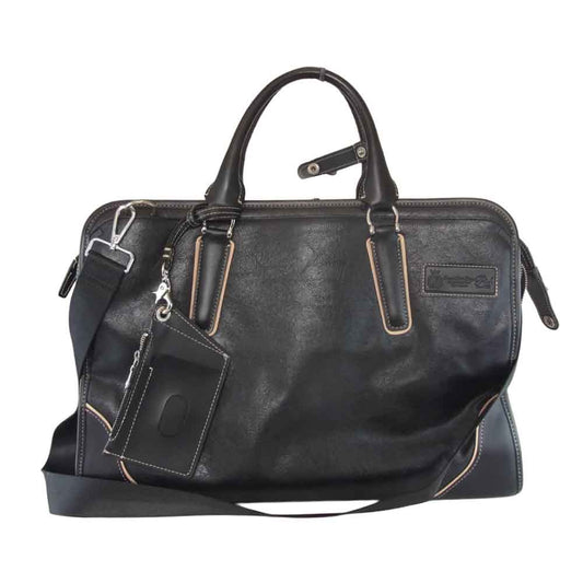 ピーアイディー 2WAY ビジネスバッグ レザー バッグ ブラック系【中古】