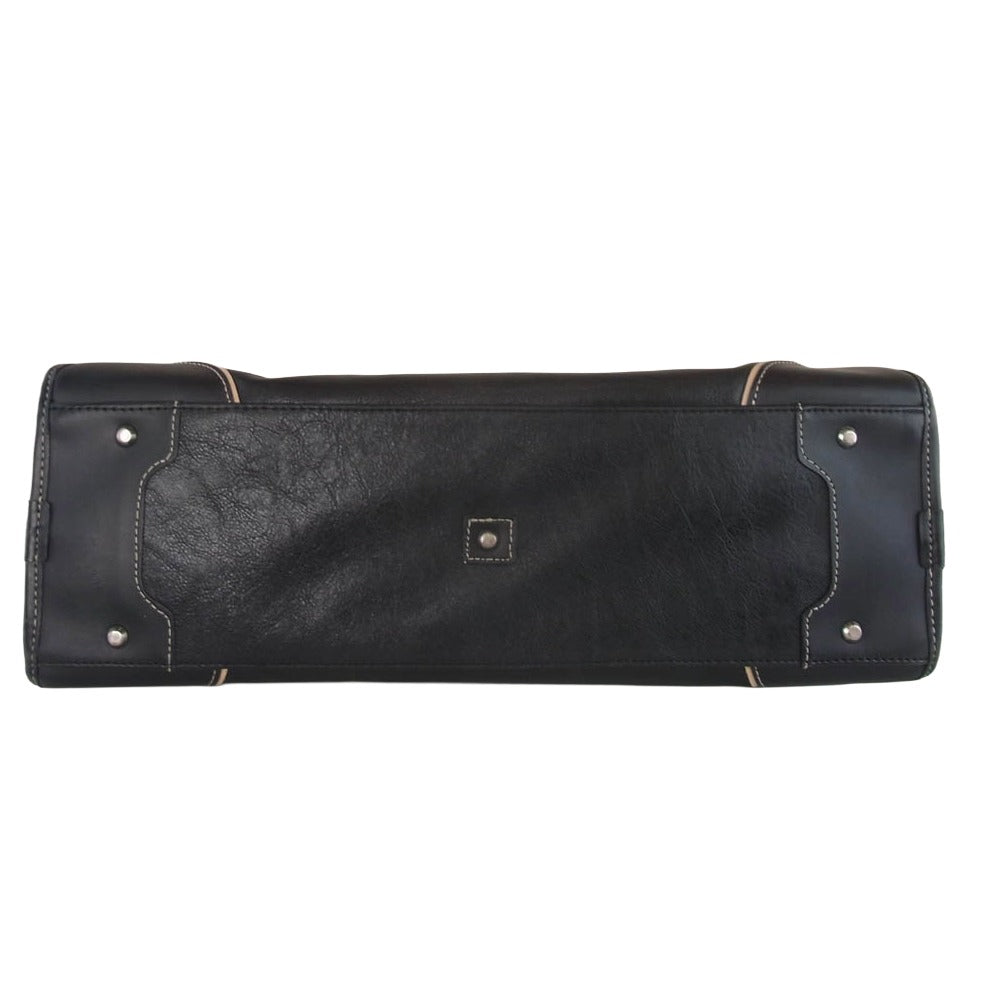 ピーアイディー 2WAY ビジネスバッグ レザー バッグ ブラック系【中古】