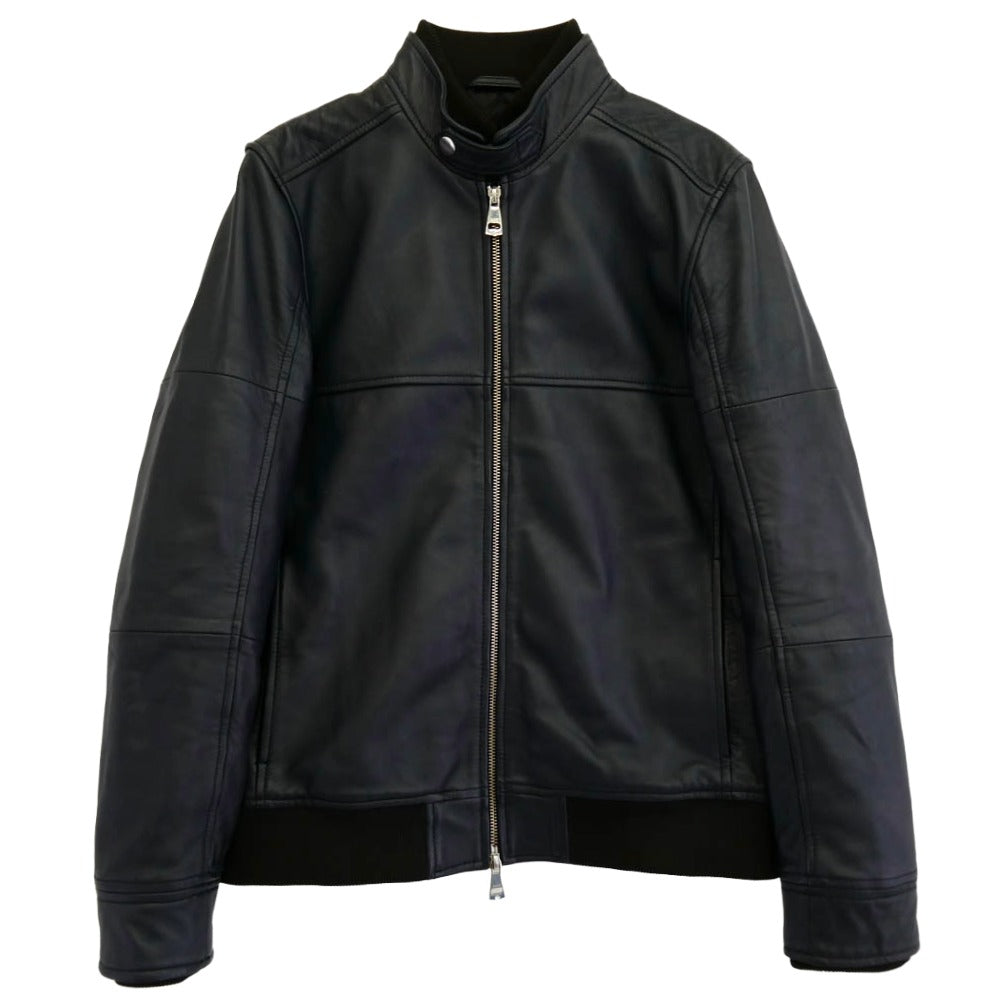 AKM エイケイエム 羊革 シングル ライダースジャケット ジャケット ブラック系 S【中古】