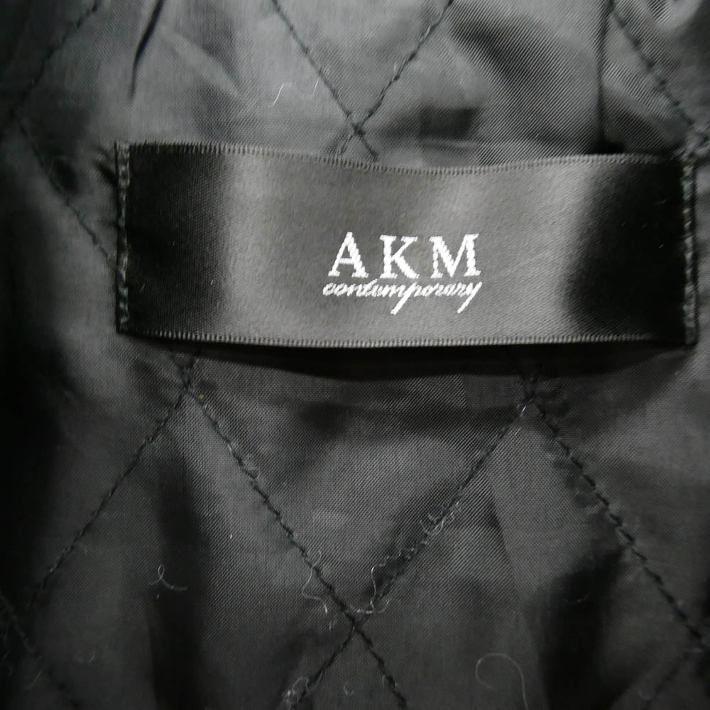 AKM エイケイエム 羊革 シングル ライダースジャケット ジャケット ブラック系 S【中古】