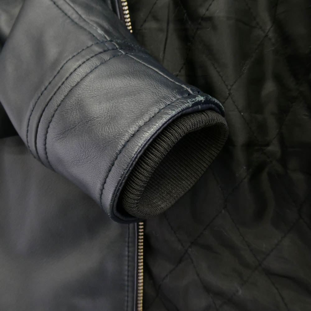 AKM エイケイエム 羊革 シングル ライダースジャケット ジャケット ブラック系 S【中古】