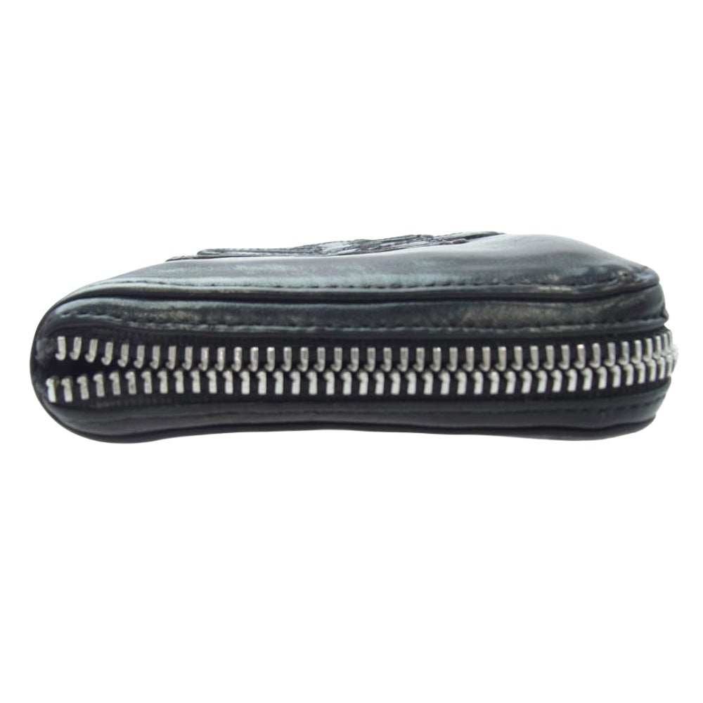 CHROME HEARTS クロムハーツ（原本無） REC F ZIP 3 セメタリー クロスパッチ ラウンドファスナー ウォレット ブラック系【中古】
