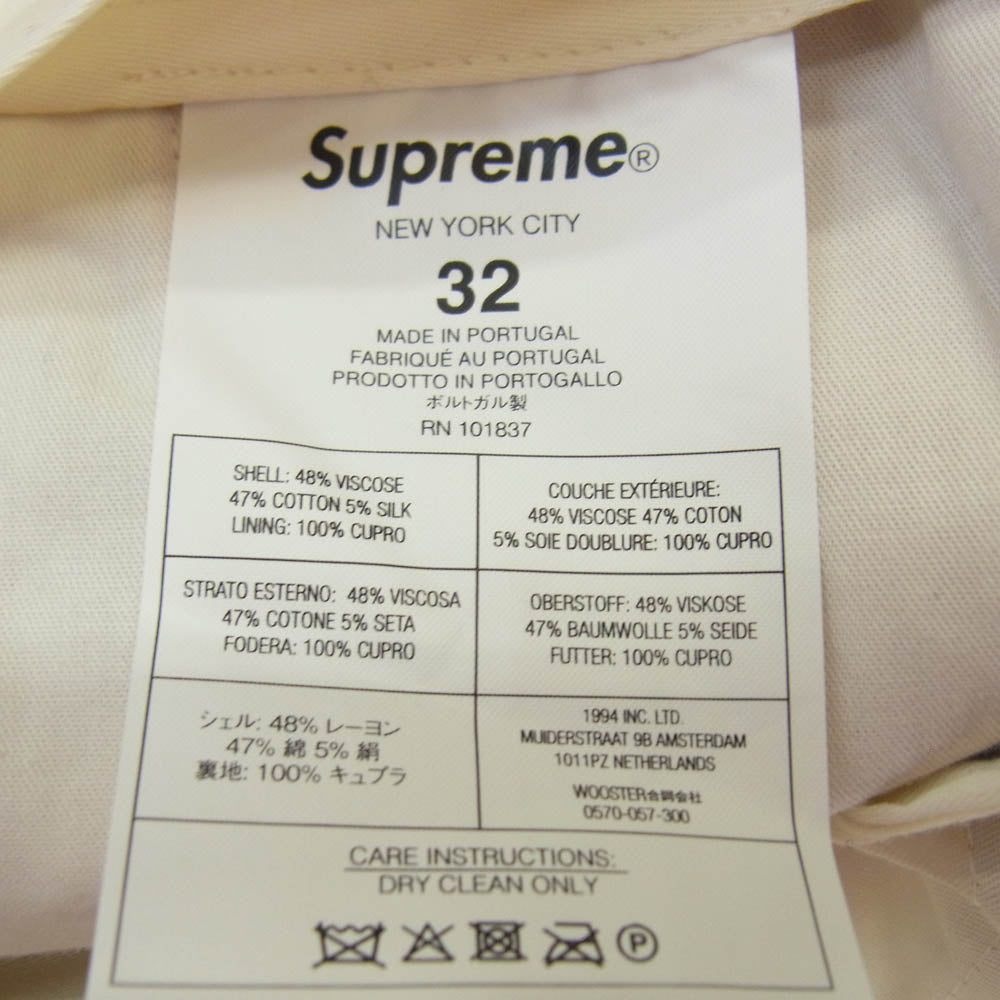 Supreme シュプリーム 21AW Pleated Trouser プリ―テッド トラウザー パンツ ダスティピンク ピンク系 32【美品】【中古】