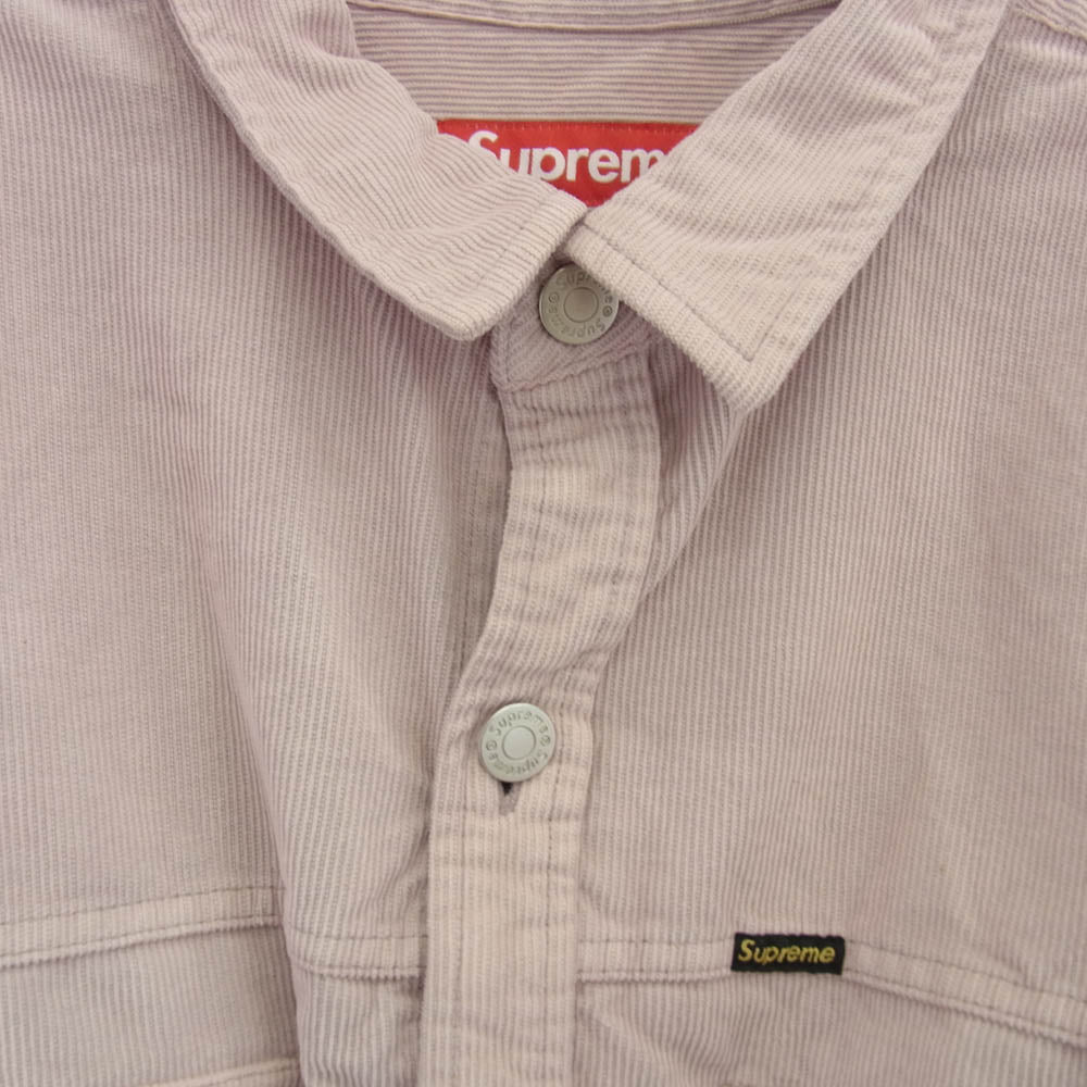 Supreme シュプリーム 25SS Washed Corduroy Shirt ウォッシュド コーデュロイ シャツ ピンク系 L【美品】【中古】